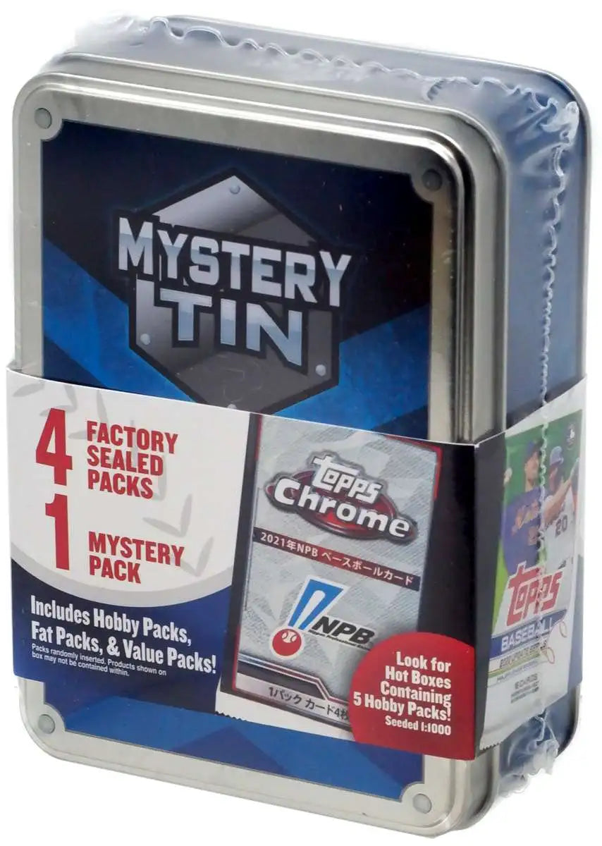 Holding MLB Topps Chrome Mystery Tin (2023)