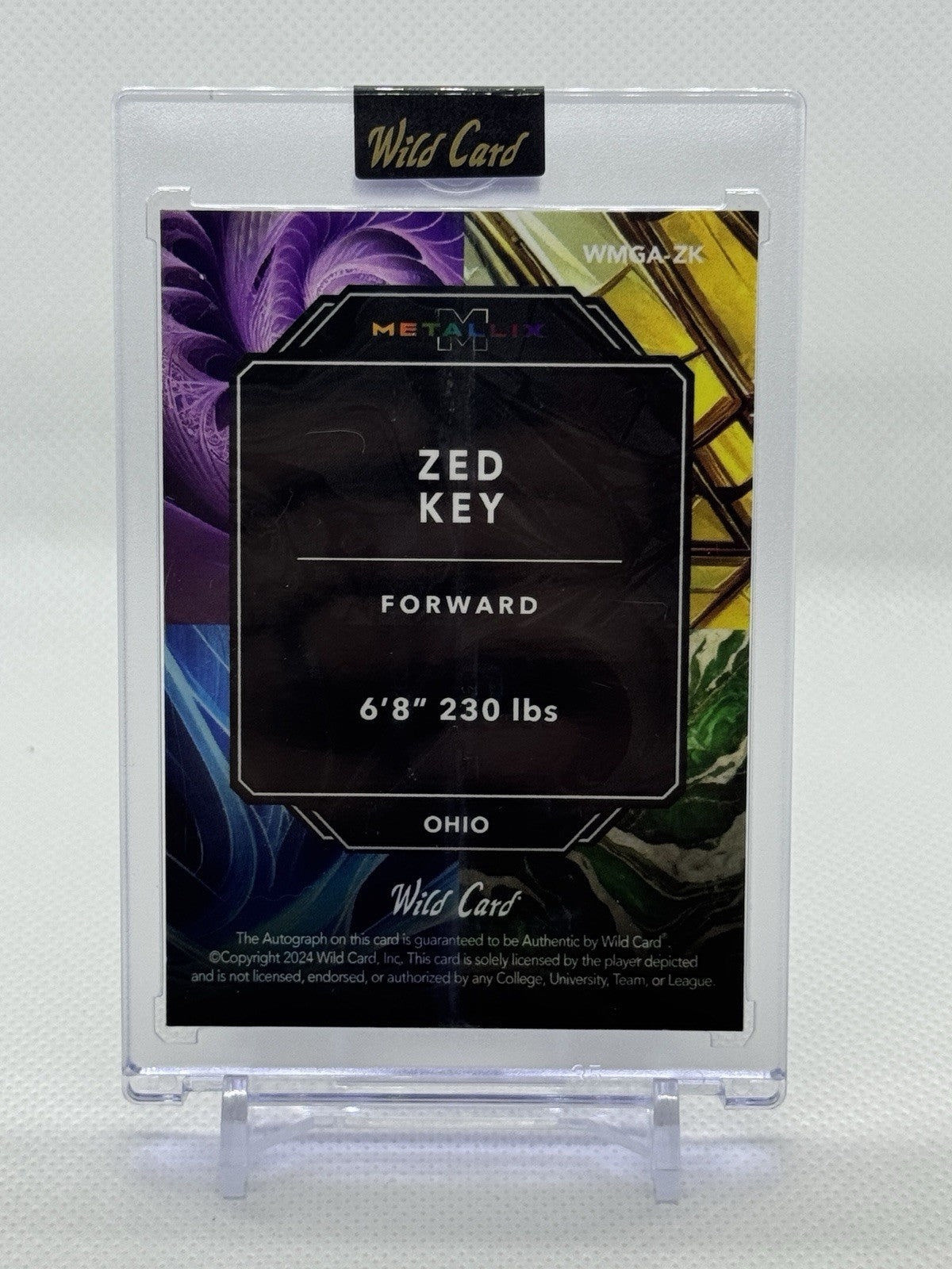 2023-24 Wild Card Zed Key WMGA-ZK Auto Glass /4 Green Parallel Ohio.
