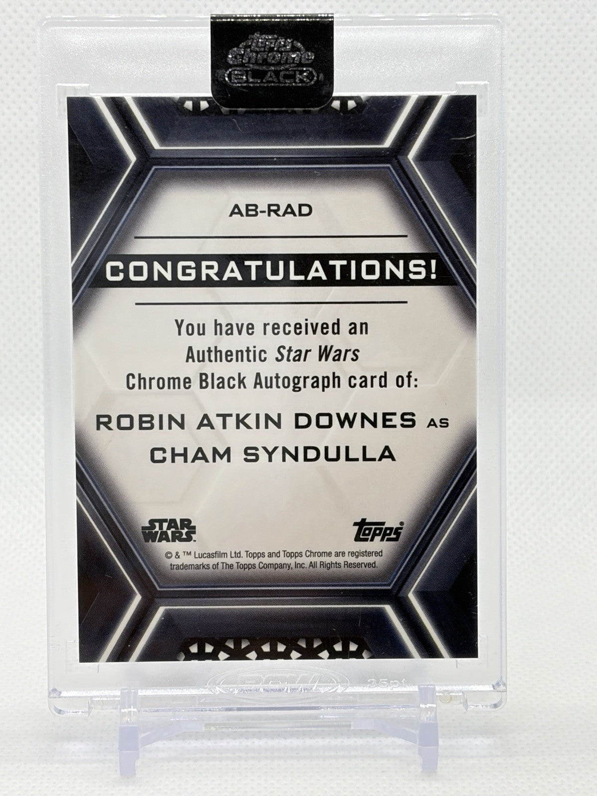 2022 Topps Chrome Black Star Wars Robin Atkin Downes As Cham Syndulla AutoAB-RAD