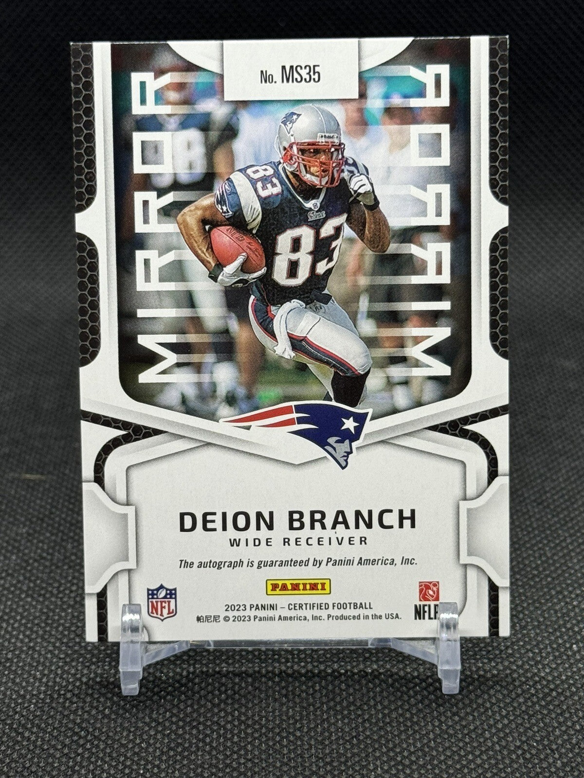 2023 Panini Certified Deion Branch Auto Autograph Mirror Blue /30 Patriots #MS35