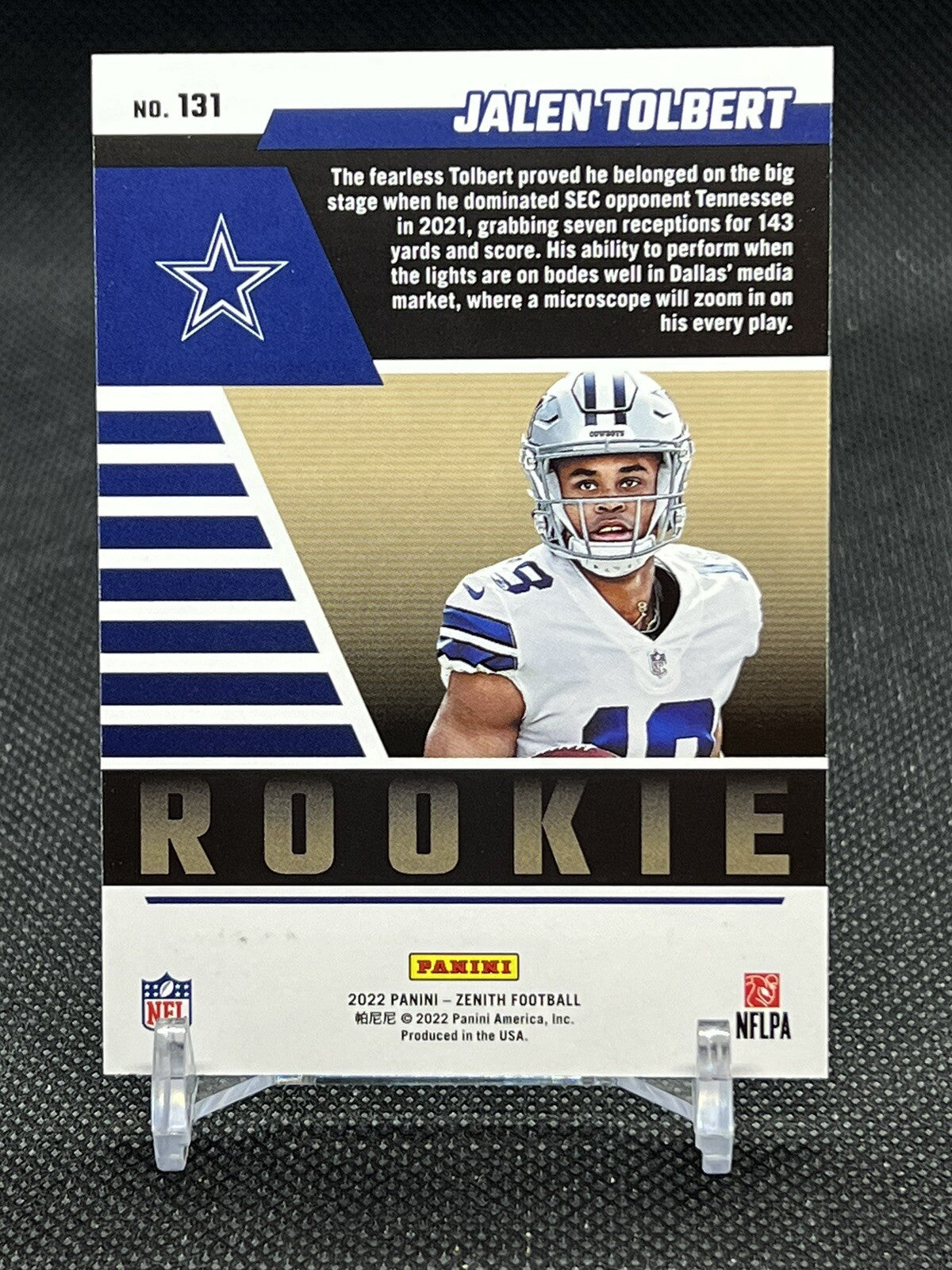 2022 ZENITH JALEN TOLBERT ROOKIE CARD 1ST DOWN /100 DALLAS COWBOYS.