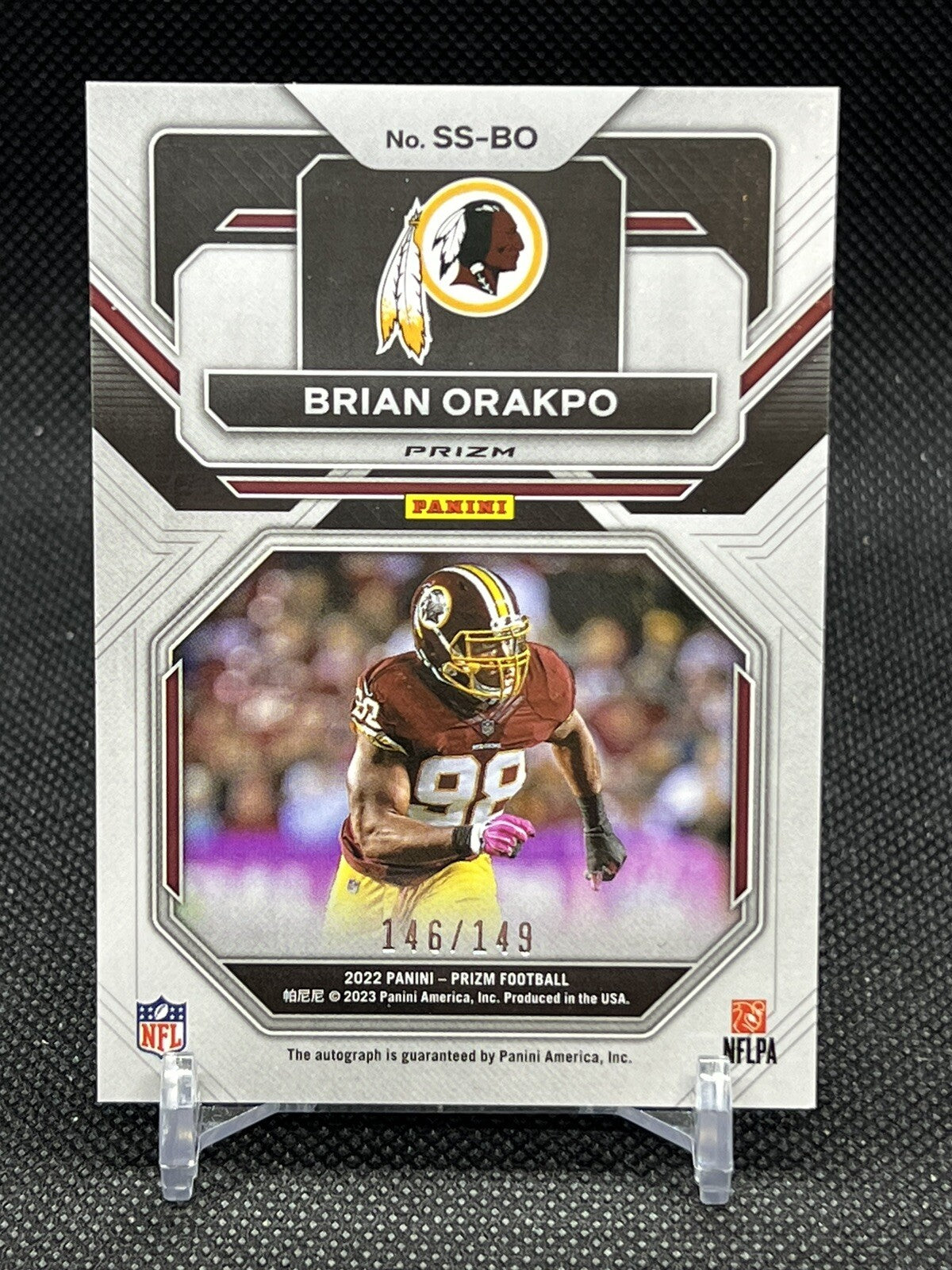 2022 Panini Prizm Brian Orakpo Silver Auto #SS-BO #/149 Washington Redskins!!