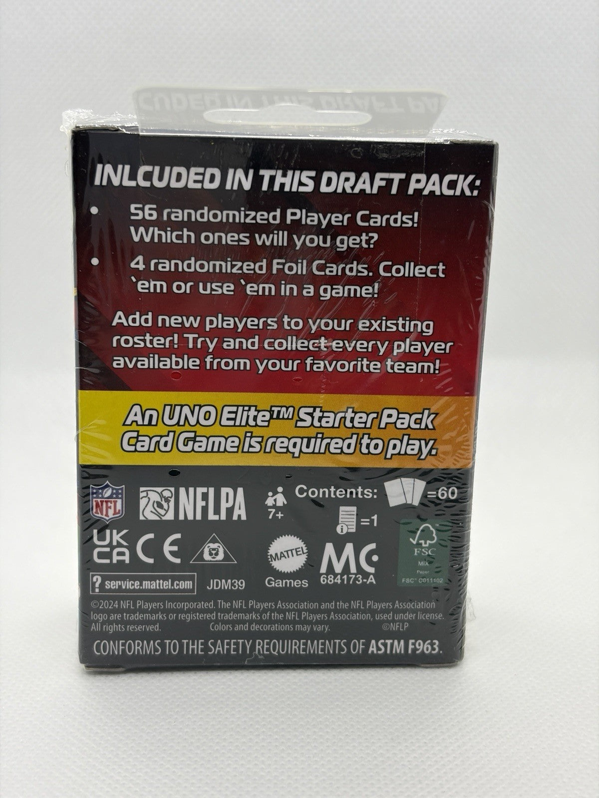 2024 Uno Elite Core Edition NFL Draft Pack + 4 Card Collectible Foil Card Pack