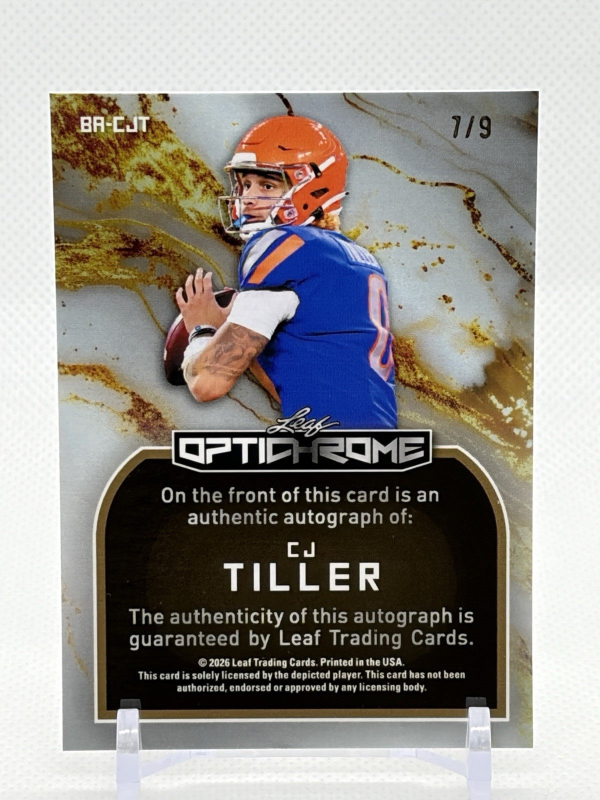 CJ CARR 2026 Leaf Optichrome Rookie RC Auto /9
