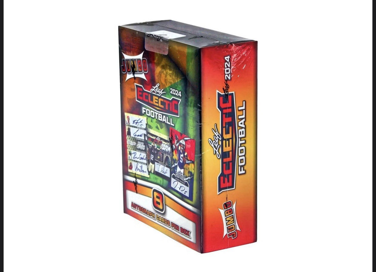 2024 Leaf Eclectic Football Jumbo Box Factory Sealed - 8 Autos
