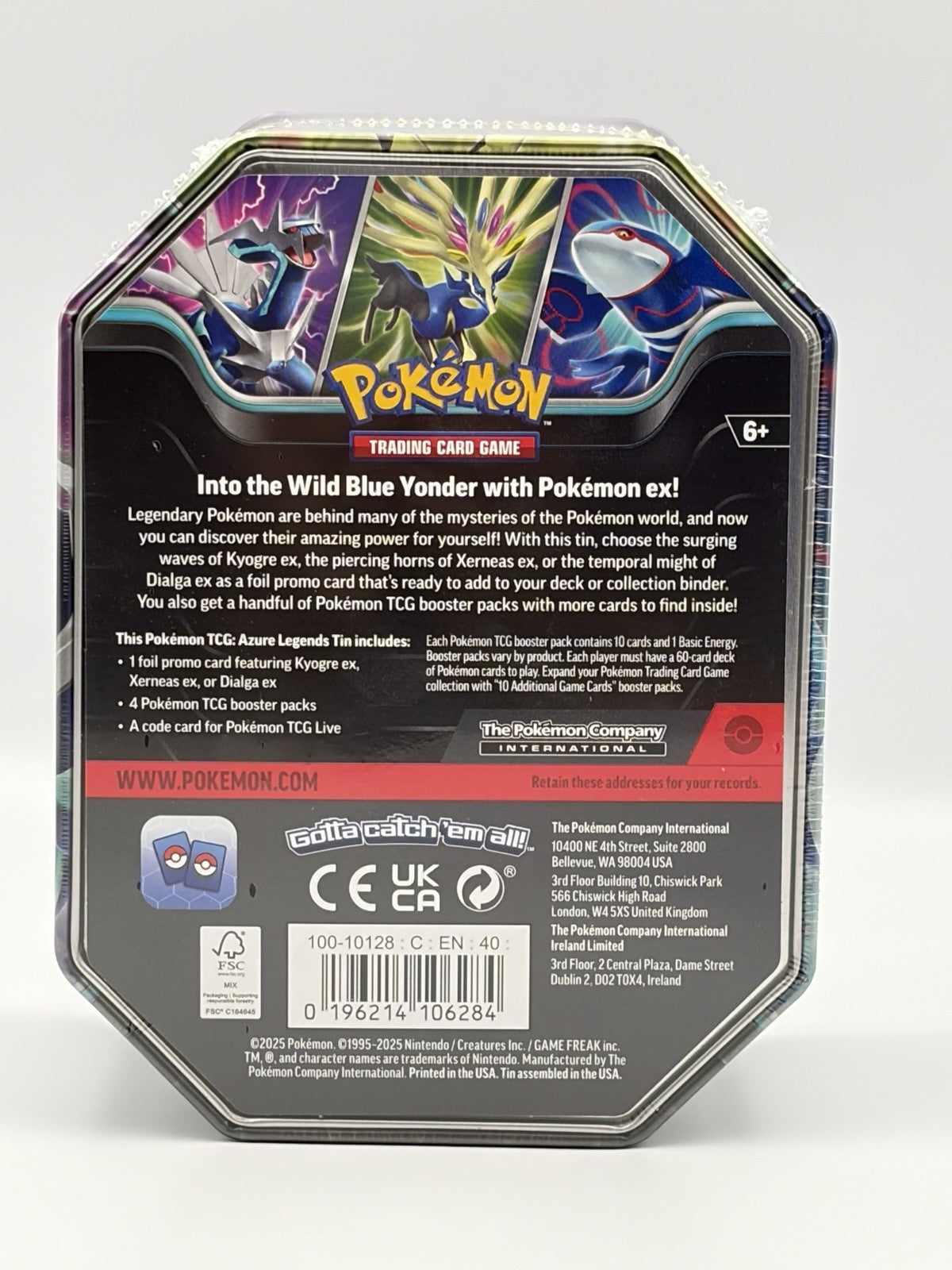 Pokémon Azure Legends Tin Dialga ex Sealed New