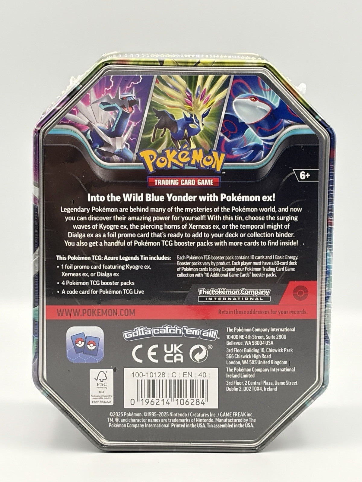 Pokémon Azure Legends Tin (Xerneas ex) Pokemon Tin (4 Booster packs)