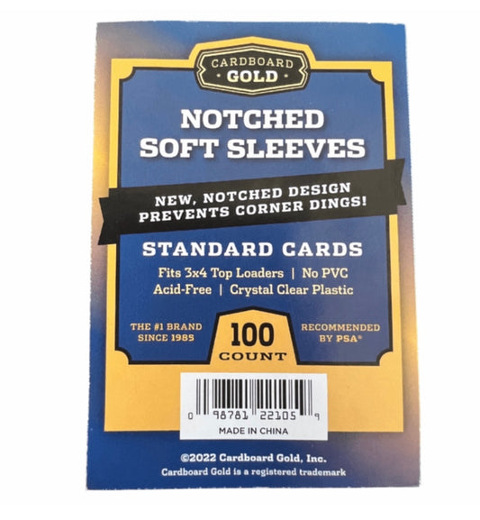CARD SLEEVES (Notched) - STANDARD/REGULAR (100CT)