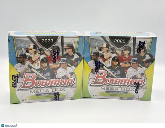 2023 Bowman Baseball Factory Sealed Mega Box MLB Trading Cards Lot Of 2