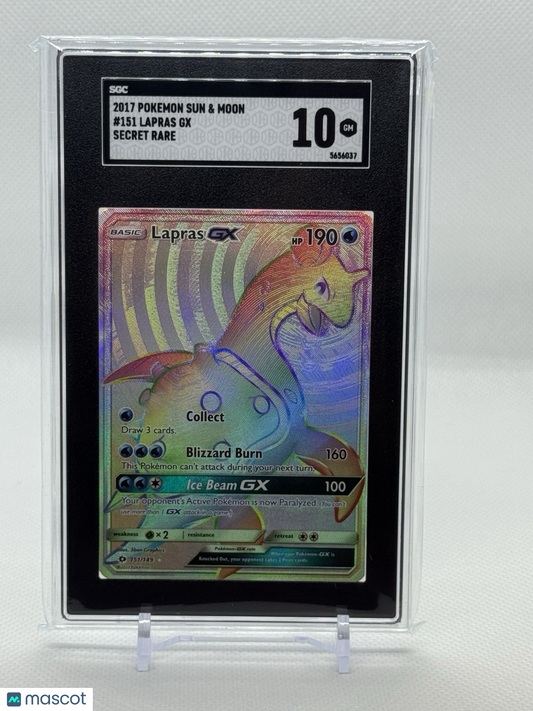 POKEMON SUN & MOON LAPRAS GX #151 SECRET RARE HOLOFOIL SGC 10