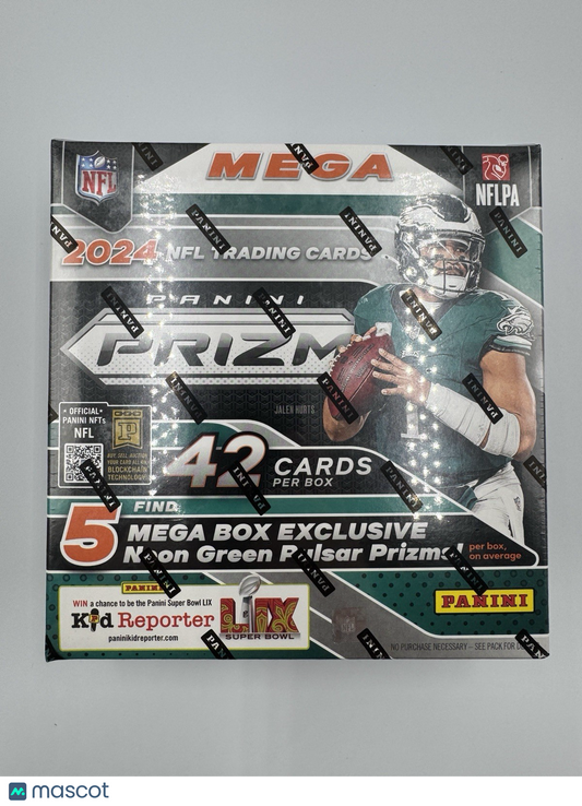 2024 Panini Prizm Football Mega Box - Neon Green Pulsar Prizms