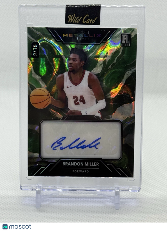 2023-24 Wild Card Metallix BRANDON MILLER Rookie Auto Marble Lava Green /10