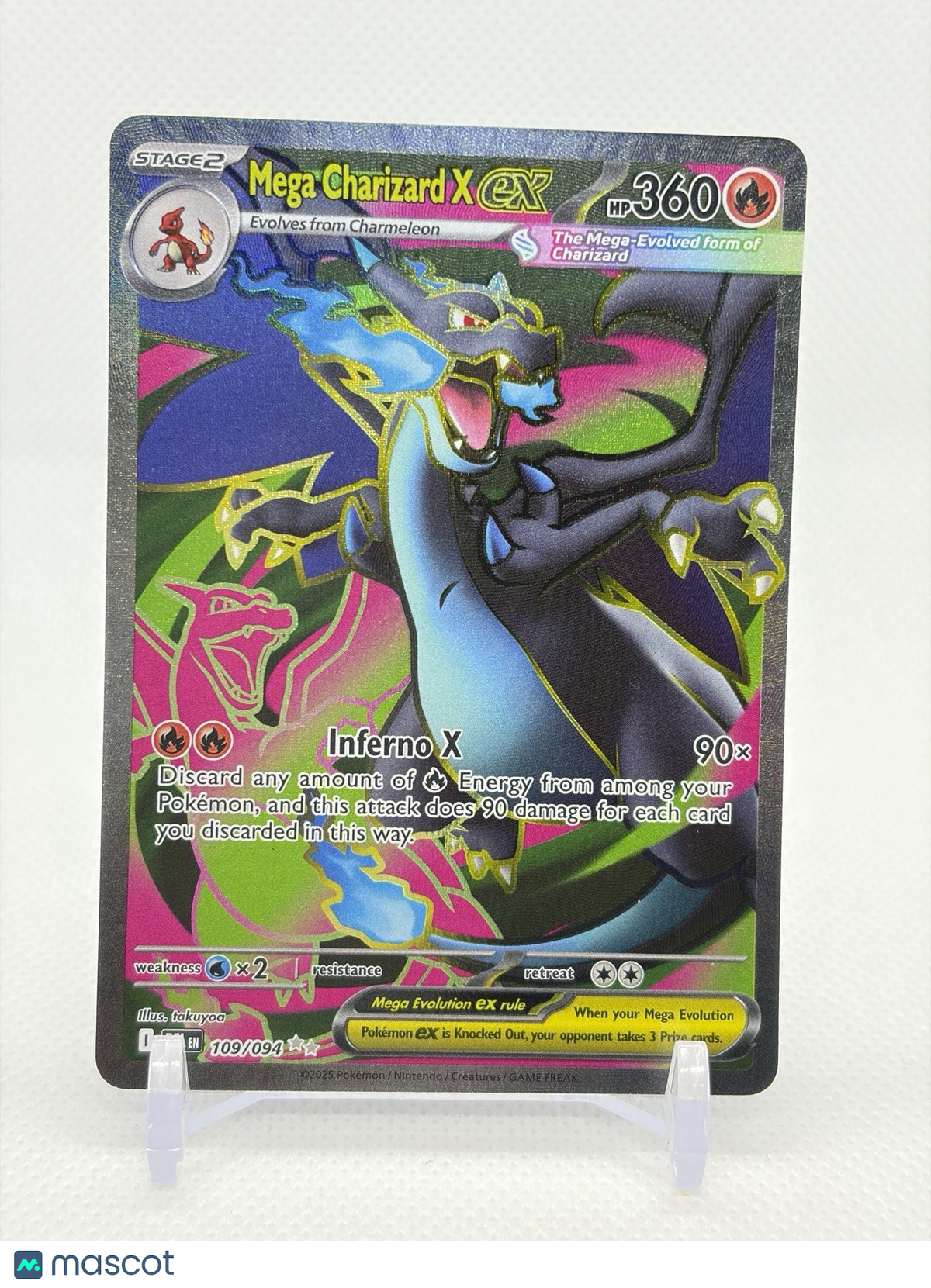 Pokemon TCG Mega Charizard X EX 109/094 Phantasmal Flames Full Art Holo