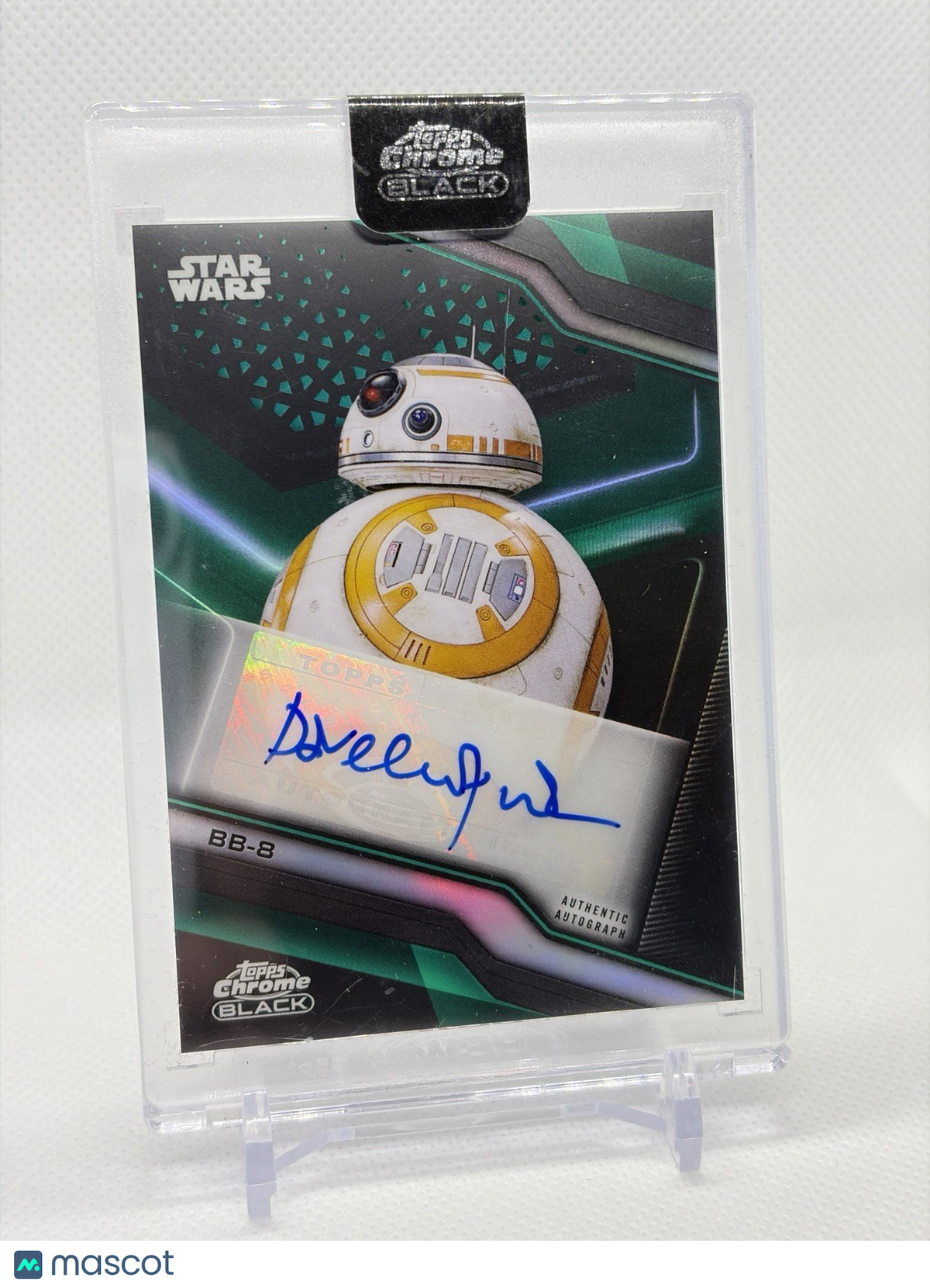 2022 Topps Chrome Black Star Wars Green Refractor /99 Dave Chapman BB-8 Auto