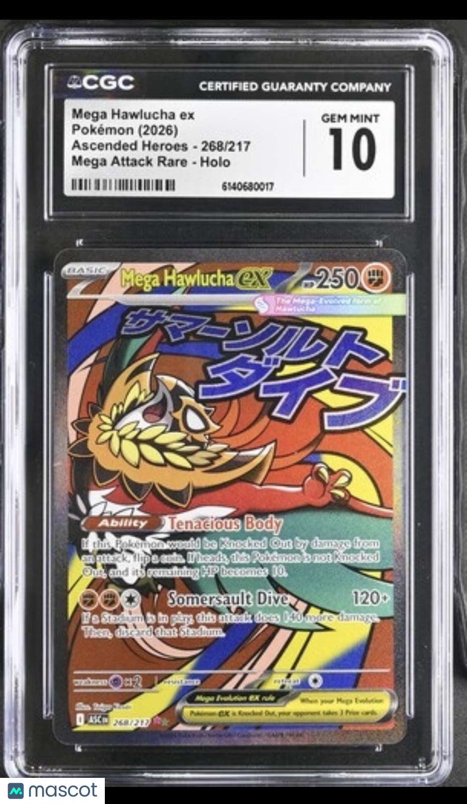 Mega Hawlucha ex MAR 268/217 Ascended Heroes CGC 10 Gem Mint 2026
