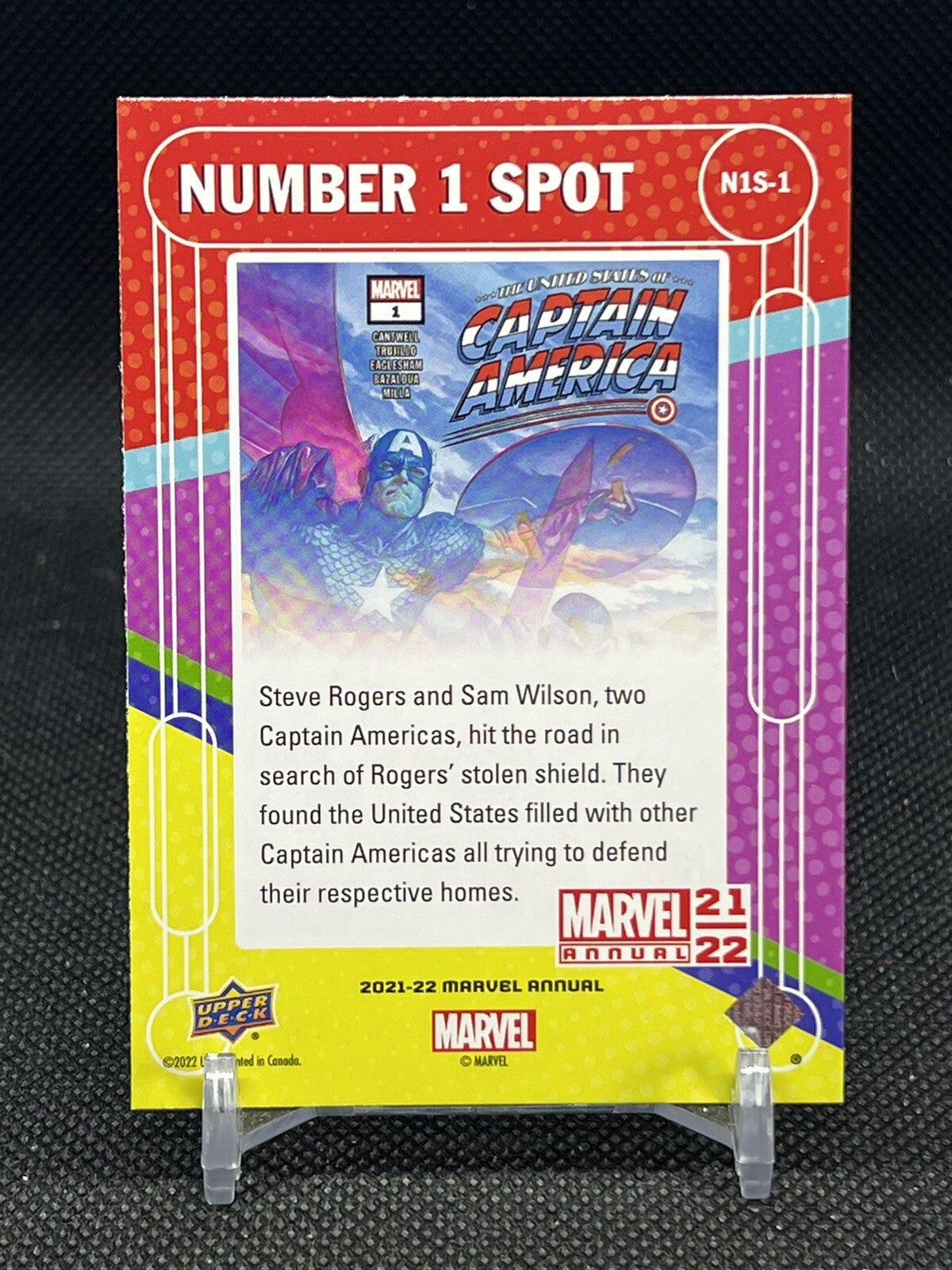 2021-22 UD Marvel Annual Number 1 Spot #N1S-1 The US of Captain America (2021)