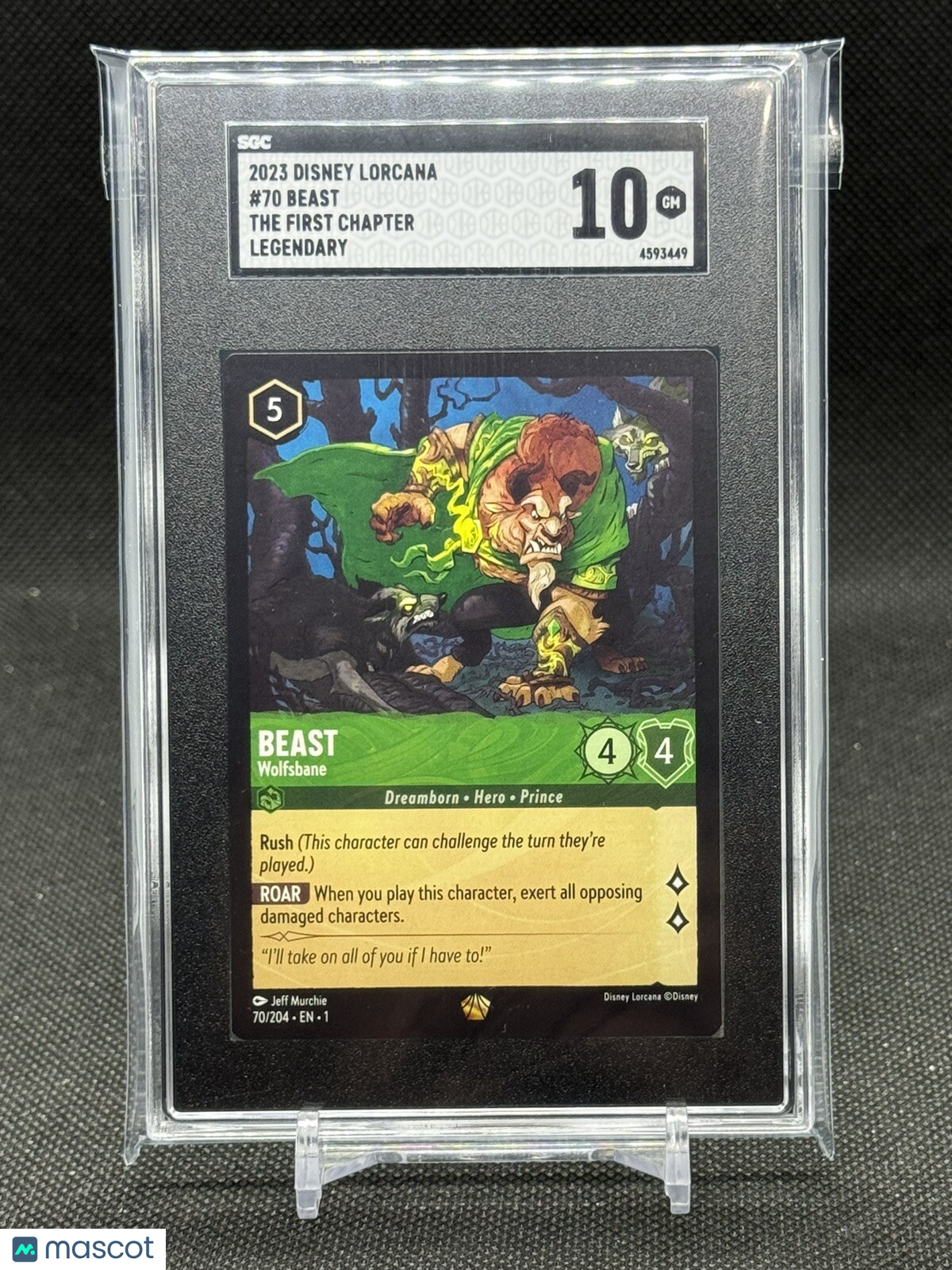 Disney Lorcana Legendary Beast Wolfsbane 70/204 SGC 10 Non-Foil