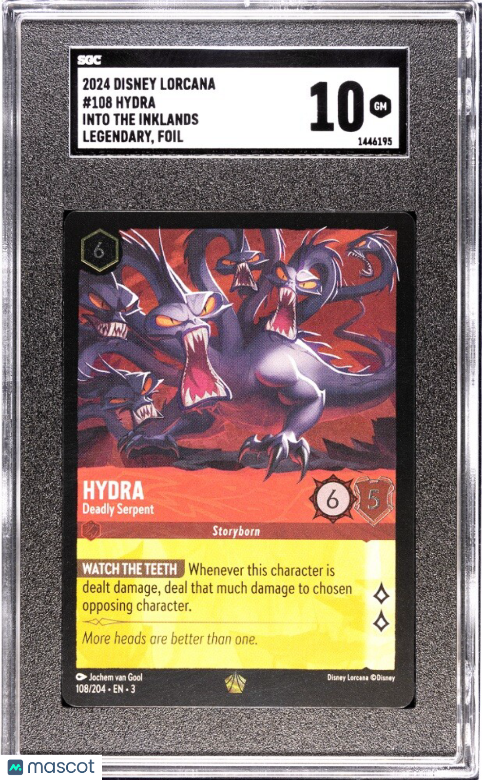 Disney Lorcana SGC GM 10 Inklands Hydra Deadly Serpent #108 FOIL
