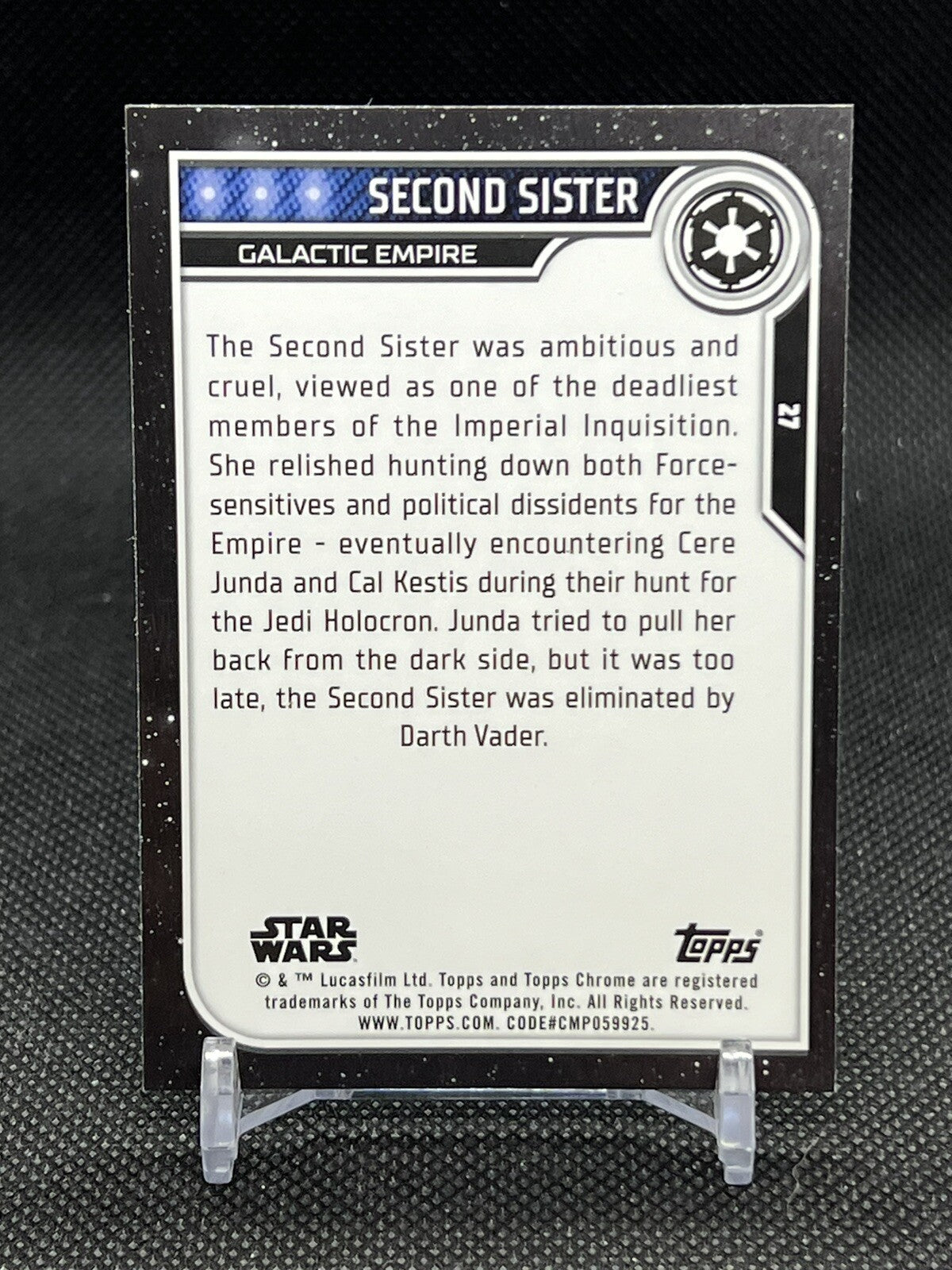 2023 Topps Chrome Star Wars Second Sister Purple Wave Refractor #27