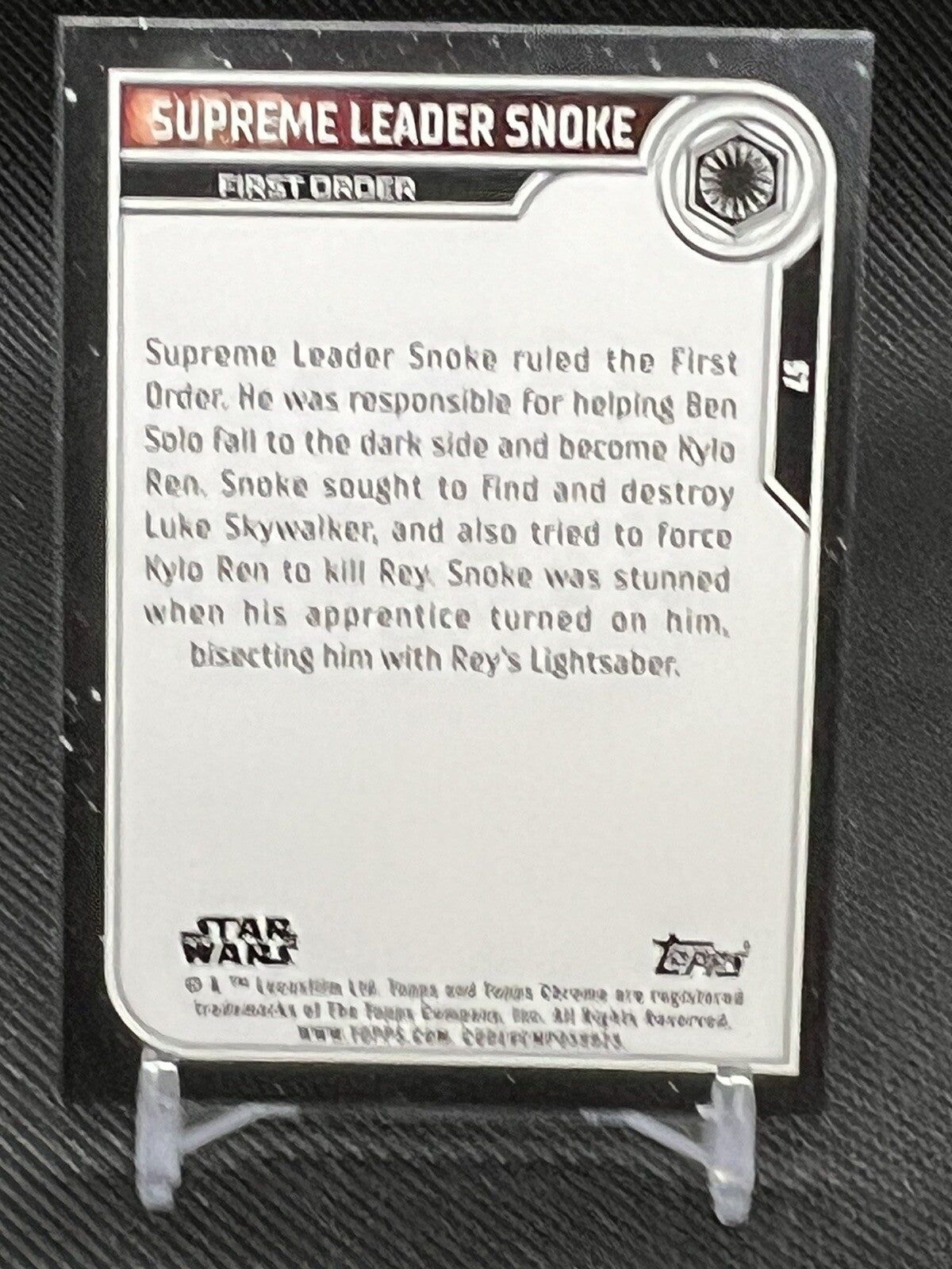 2023 Topps Chrome Star Wars #57 Supreme Leader Snoke Purple Wave Refractor.