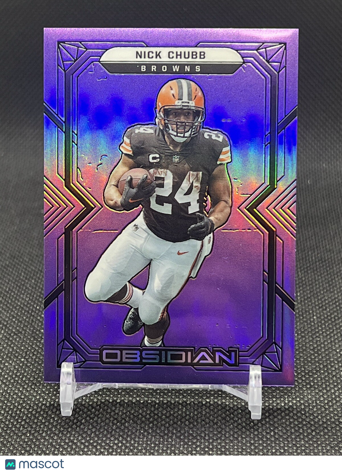 2022 Obsidian Nick Chubb Purple Flood Electric Etch #/16 - Browns