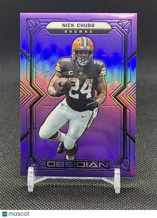 2022 Obsidian Nick Chubb Purple Flood Electric Etch #/16 - Browns