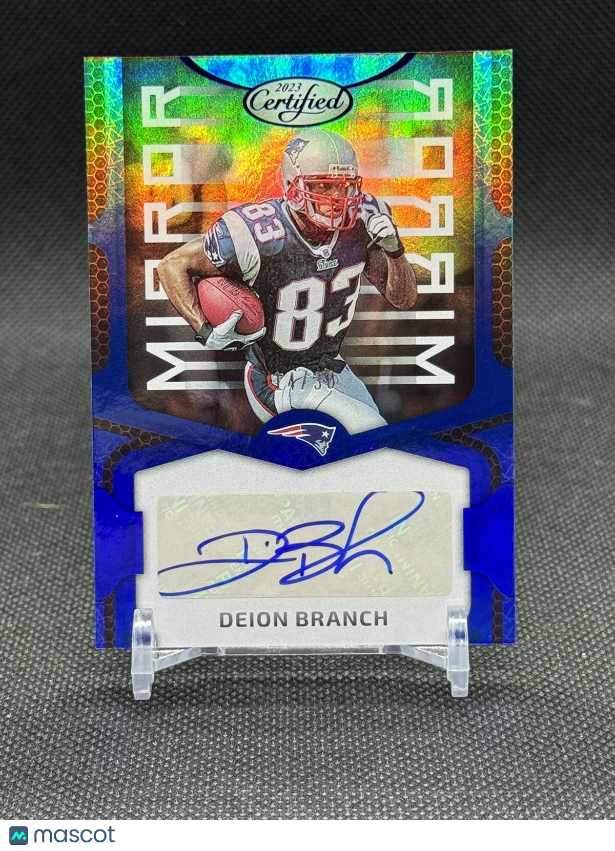2023 Panini Certified Deion Branch Auto Autograph Mirror Blue /30 Patriots #MS35