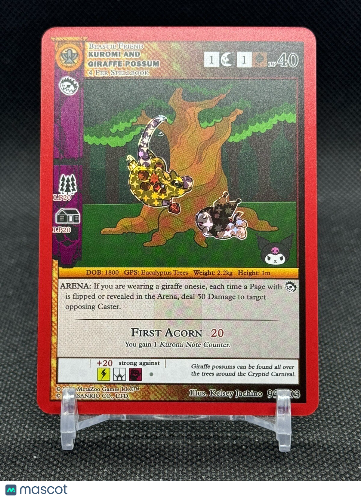 MetaZoo - Kuromi's Cryptid Carnival - Chibi Giraffe Possum - Reverse Holo 93/103