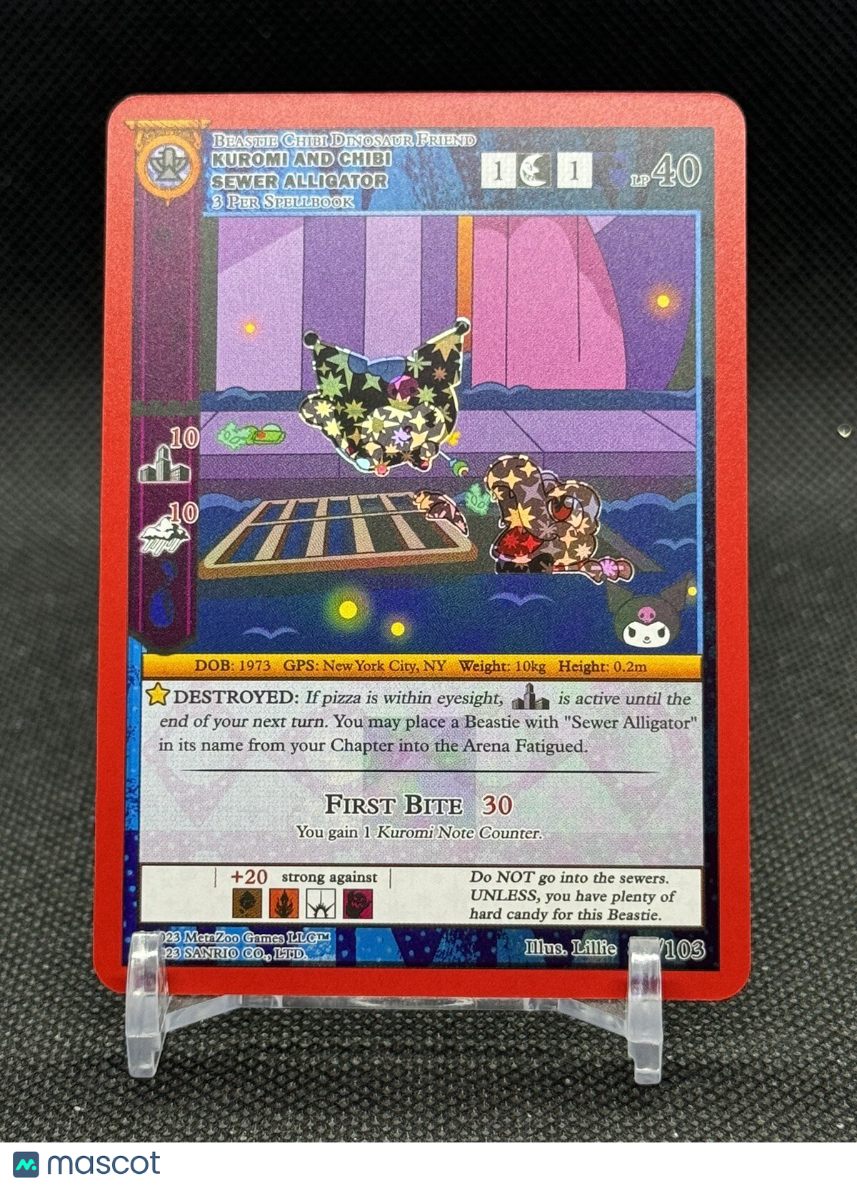 MetaZoo Kuromi's Cryptid Carnival Kuromi and Chibi Sewer Alligator Reverse #86
