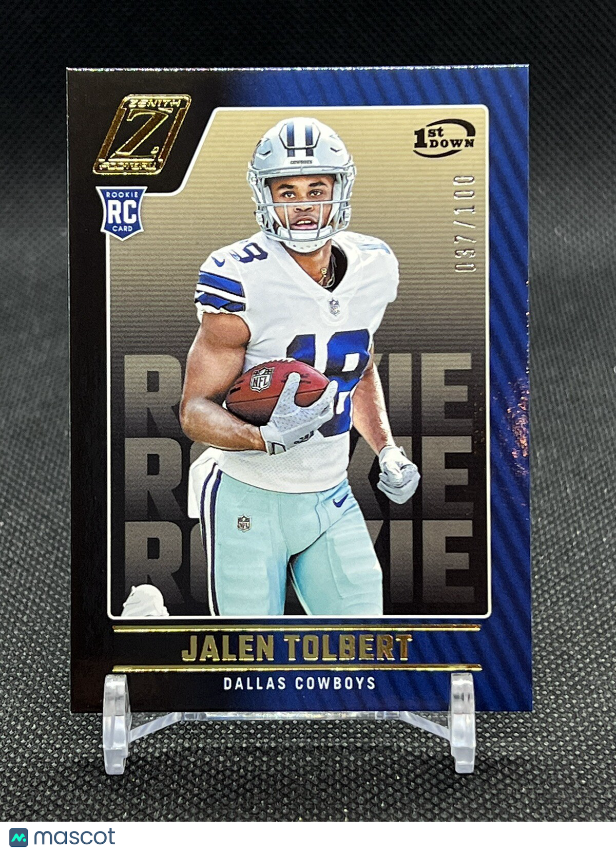 2022 ZENITH JALEN TOLBERT ROOKIE CARD 1ST DOWN /100 DALLAS COWBOYS.