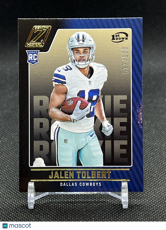 2022 ZENITH JALEN TOLBERT ROOKIE CARD 1ST DOWN /100 DALLAS COWBOYS.