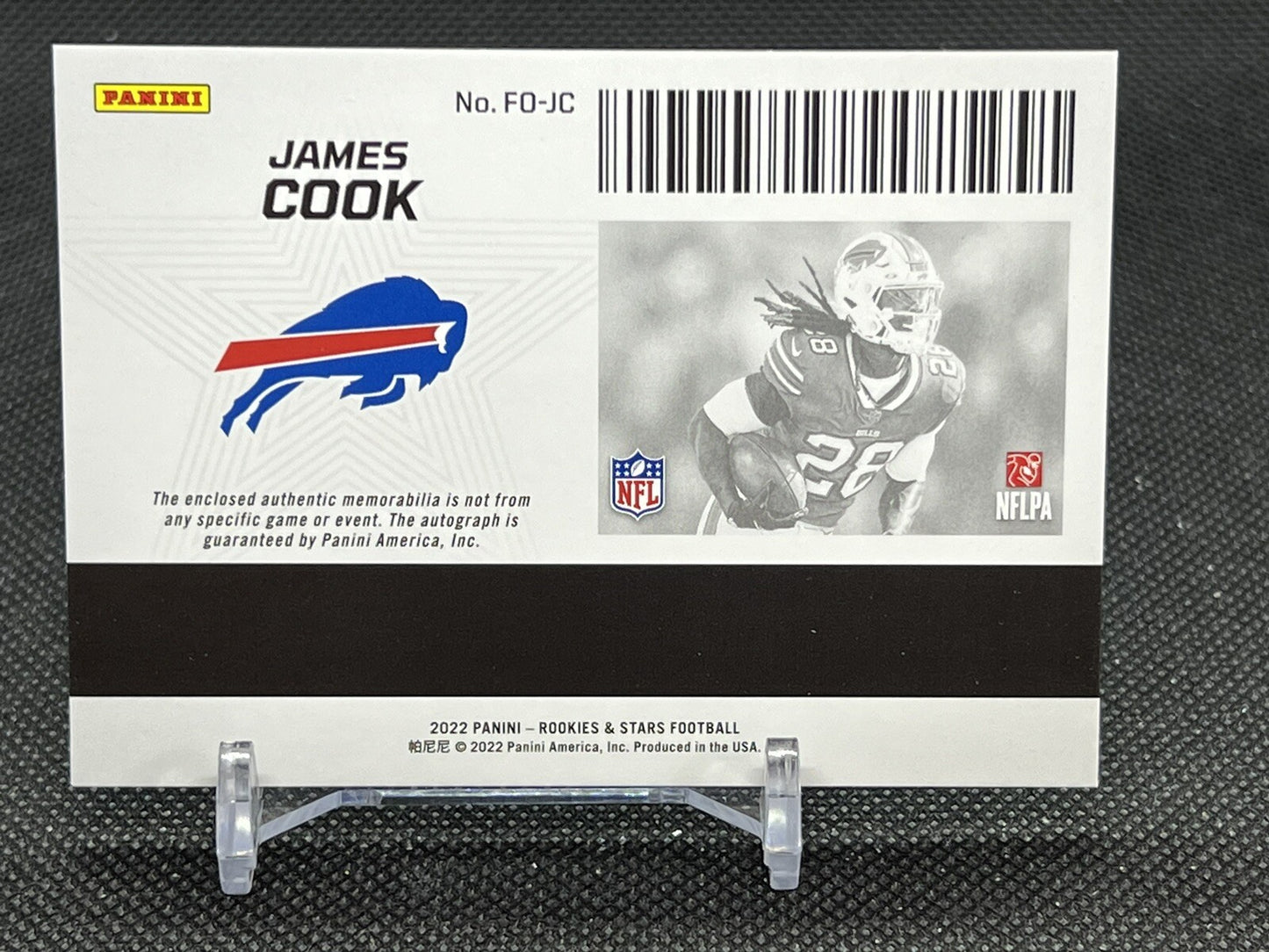 2022 Rookies & Stars James Cook Freshman Orientation RPA /99 RC #FO-JC - Bills