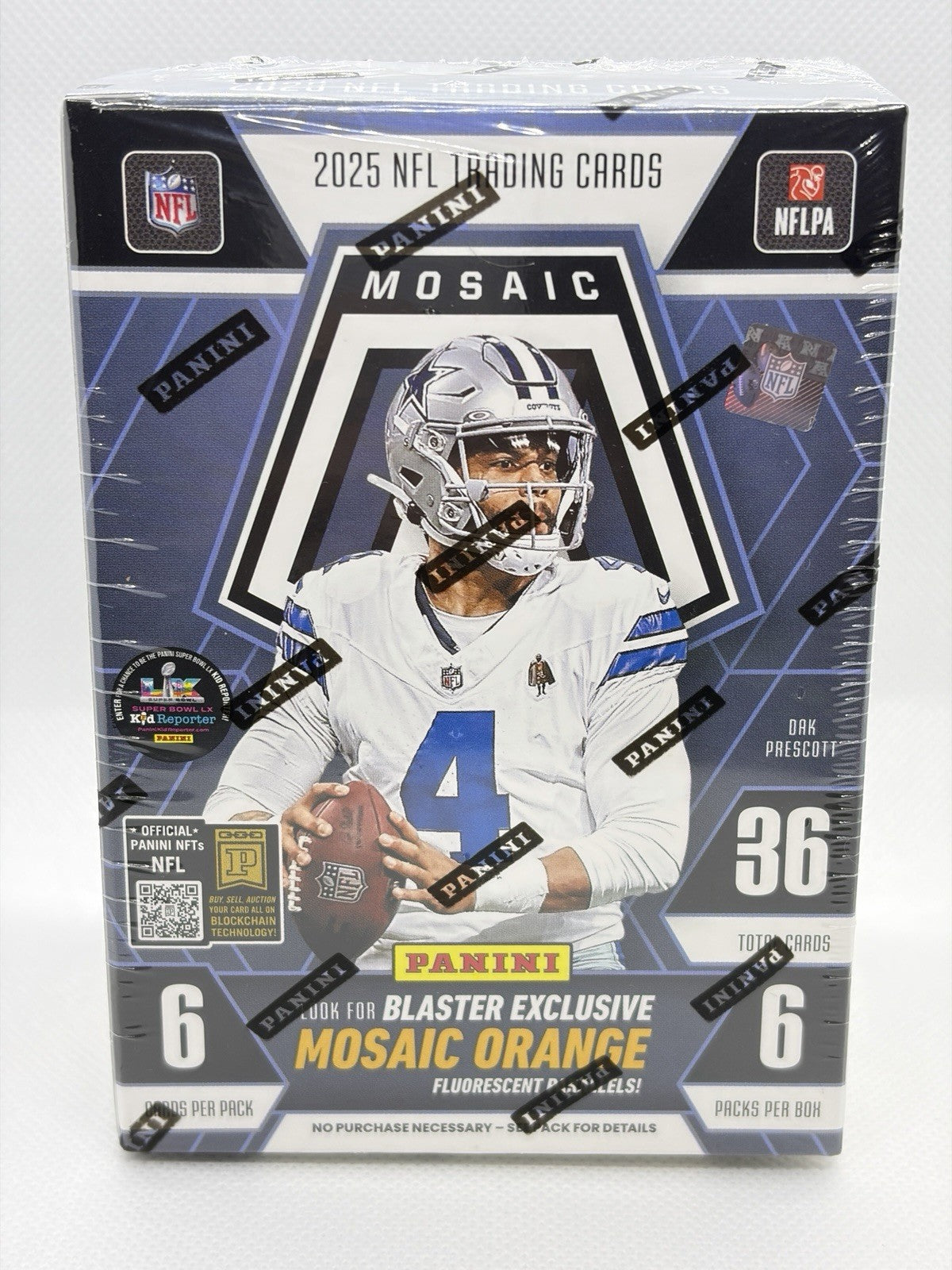 Panini 2025 NFL Mosaic Football Trading Card Blaster Box (Blue box)