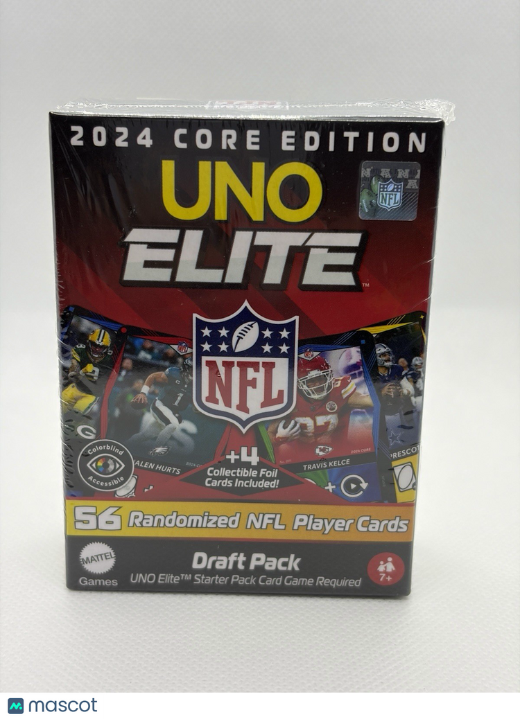 2024 Uno Elite Core Edition NFL Draft Pack + 4 Card Collectible Foil Card Pack