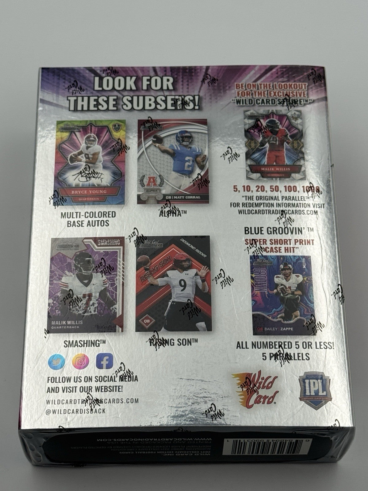 2021 Wild Card Alumination NIL Collegiate Edition Football Hobby - 8 Autographs