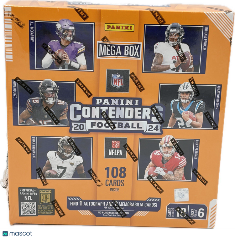 2024 Panini Contenders Football Mega Box - 1 Auto & 2 Mem per Box.