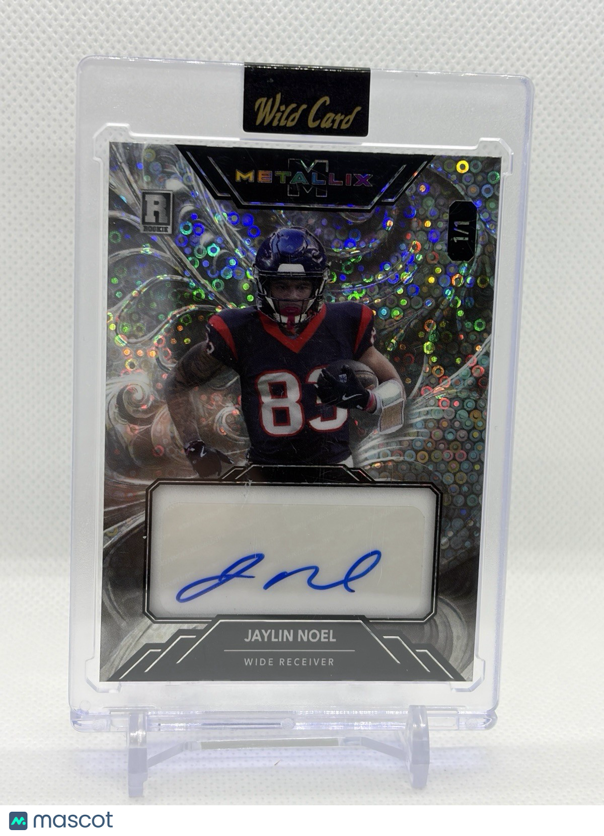 2025 Wild Card Metallix - Jaylin Noel 1/1 RC On Card Auto Silver Circles- Texans