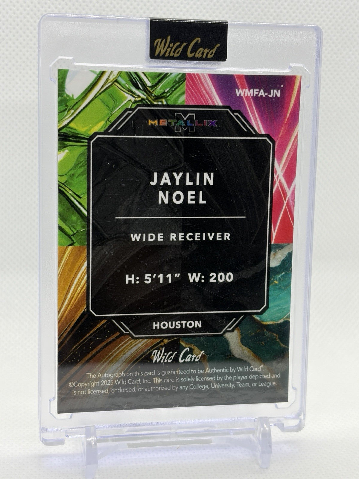 2025 Wild Card Metallix - Jaylin Noel 1/1 RC On Card Auto Silver Circles- Texans
