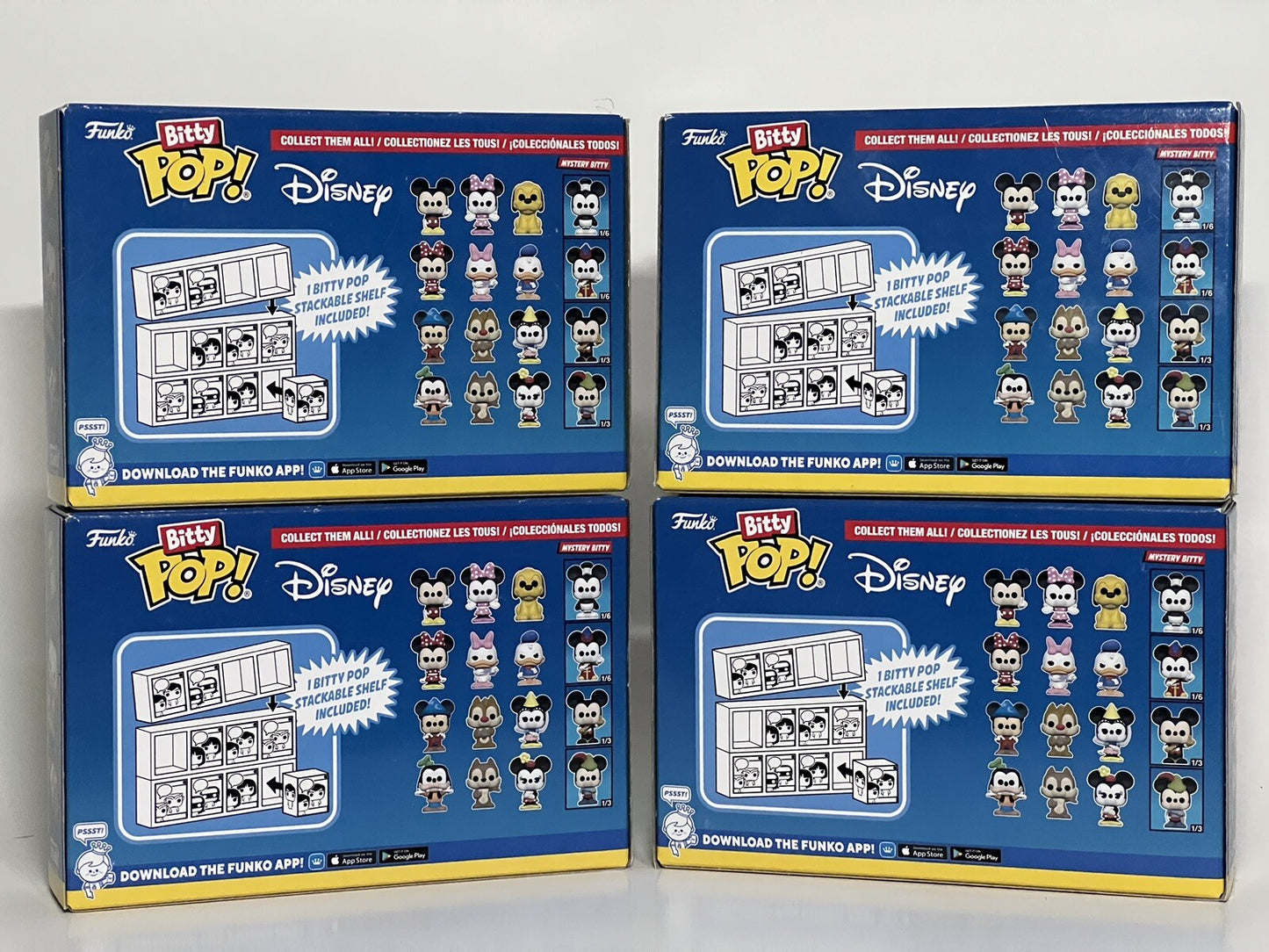FUNKO BITTY POP!: DIsney  COMPLETE Base set + Mystery Character - Lot Of 4