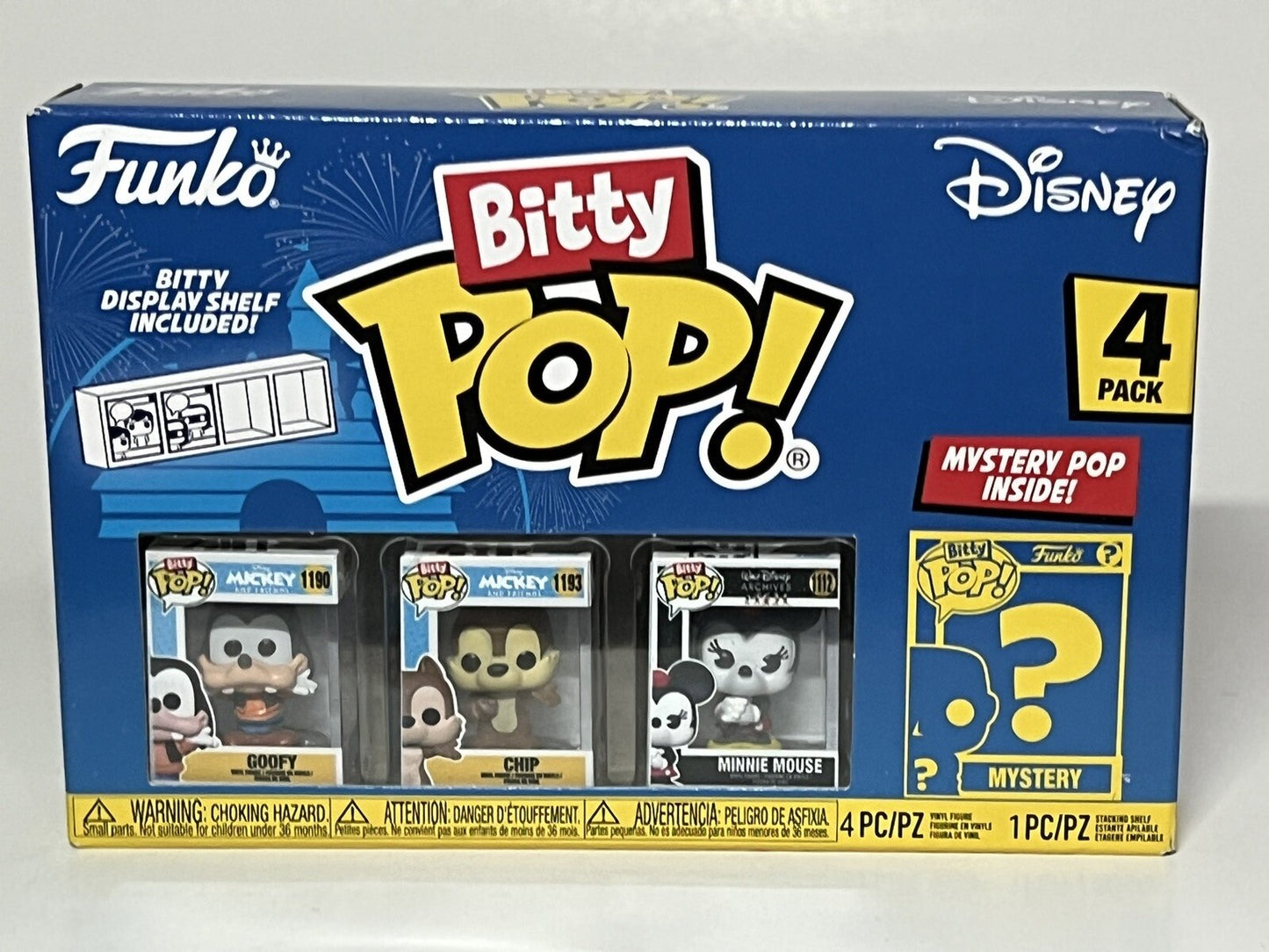 FUNKO BITTY POP!: DIsney  COMPLETE Base set + Mystery Character - Lot Of 4