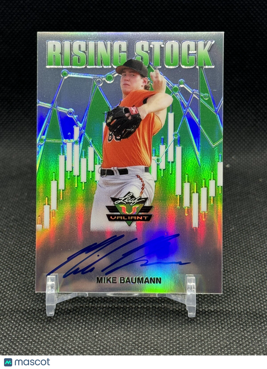 MIKE BAUMANN 2019 LEAF VALIANT BASEBALL ON CARD AUTO /75