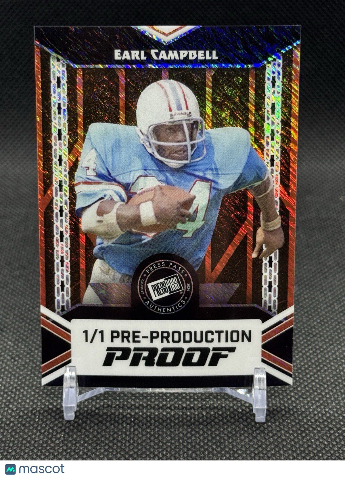 2024 Leaf Collective Pre-production Proof 1/1 Earl Campbell Press Pass