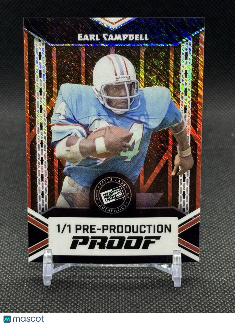 2024 Leaf Collective Pre-production Proof 1/1 Earl Campbell Press Pass