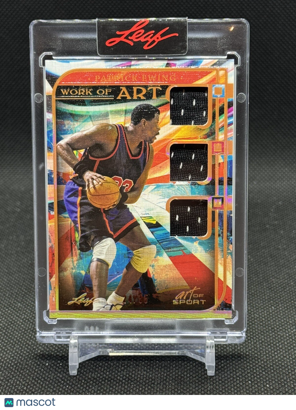 PATRICK EWING #/35 2023 LEAF ART OF SPORT WORK OF ART TRIPLE RELIC