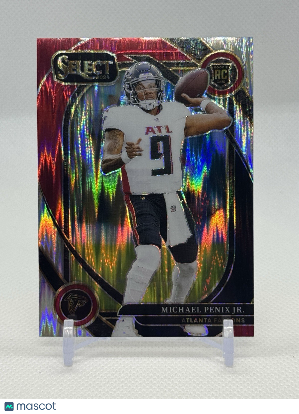 2024 Panini Select #235 Michael Penix Jr. Black & Red Prizm Shock Rookie RC