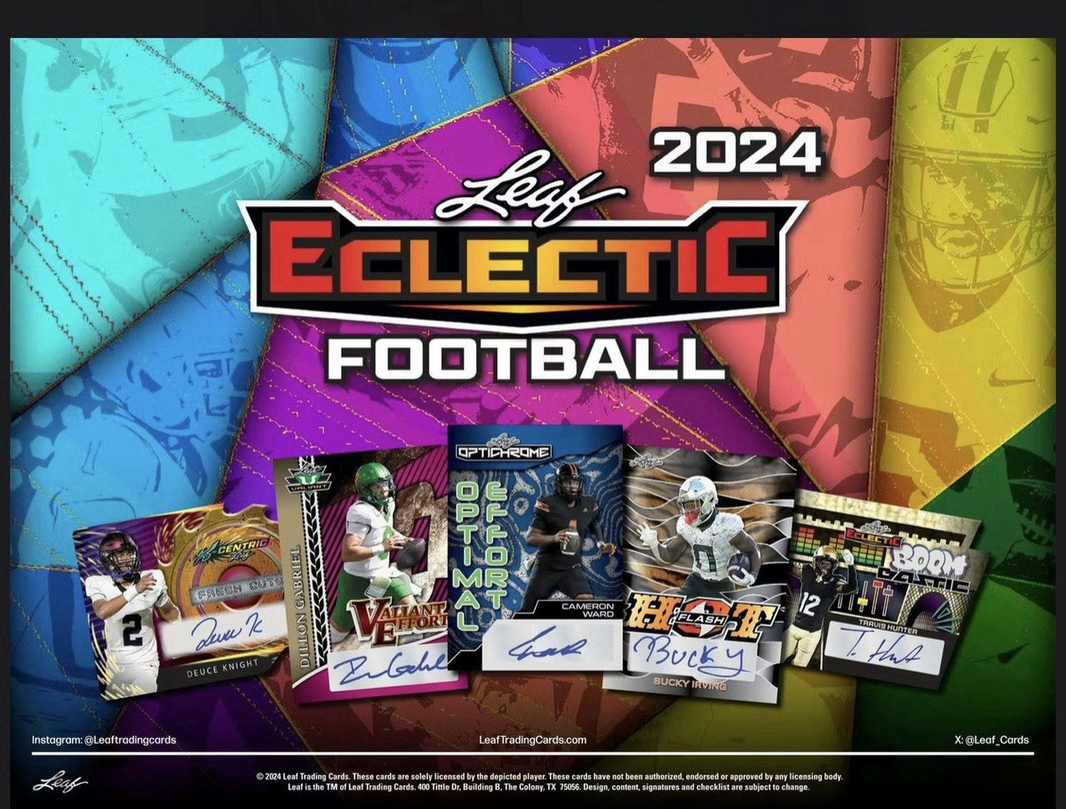 2024 Leaf Eclectic Football Jumbo Box Factory Sealed - 8 Autos
