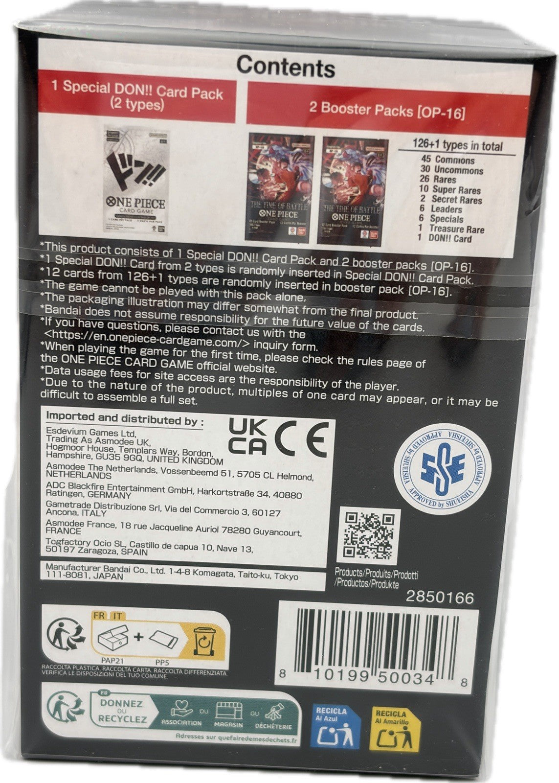 One Piece Card Game OP-16 The Time Of Battle Double Pack Set Vol 11 New / Sealed
