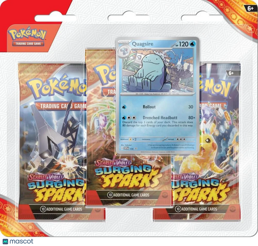 Pokémon Surging Sparks 3 Pack Blisters [Quagsire]