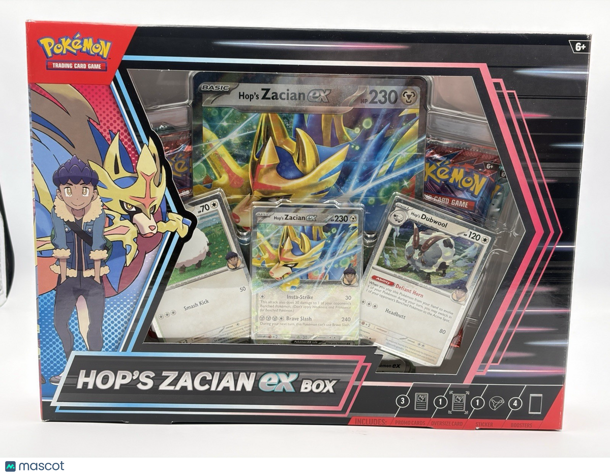 Pokemon TCG Hop's Zacian EX Sealed Box, New USA