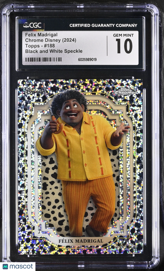 2024 Topps Chrome Disney Black & White Speckle /101 Felix Madrigal CGC 10